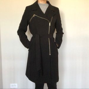 H&M Long Black Jacket (tie) w/ Gold Detailing